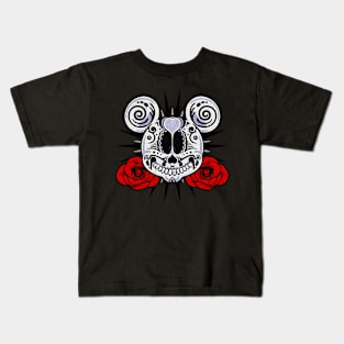 Skull roses romantic Kids T-Shirt